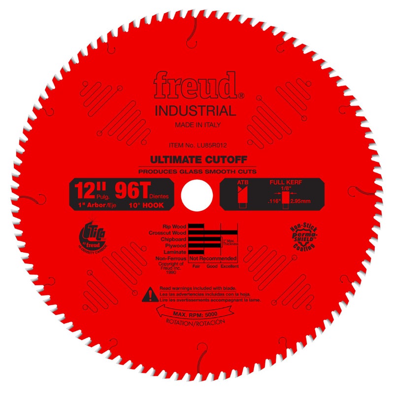 Freud LU85R012: 12" Carbide Tipped Saw Blade for Crosscutting - Image 1